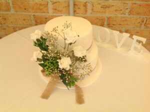 Two Tier White Wedding Cake