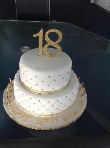 18 2 tier gold Adult Birthday