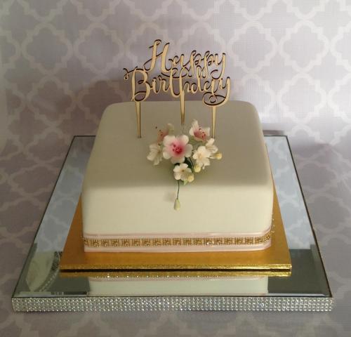 77 gold and flowers Adult Birthday