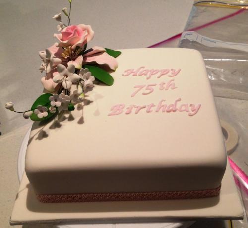 75 Sugar Flowers pink Adult Birthday