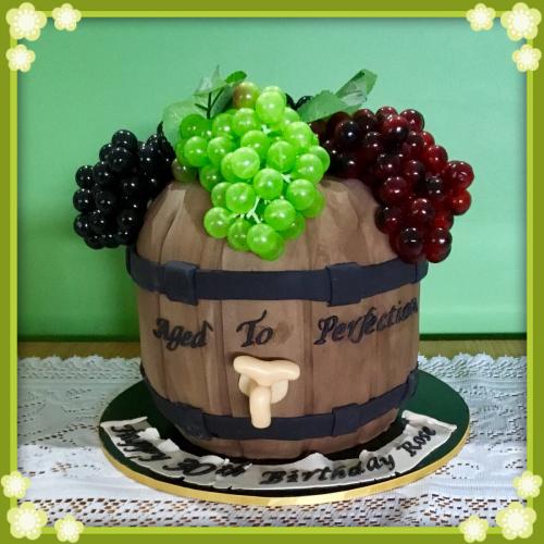 30 Alcohol Wine Barrel and Grapes Adult Birthday