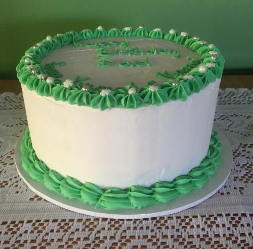 Green icing piping Adult Birthday