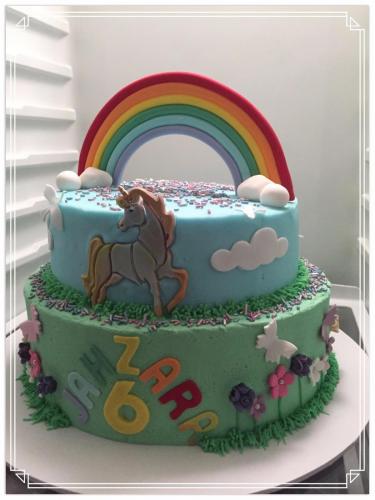 Unicorn Rainbow 2 tier Children Birthday
